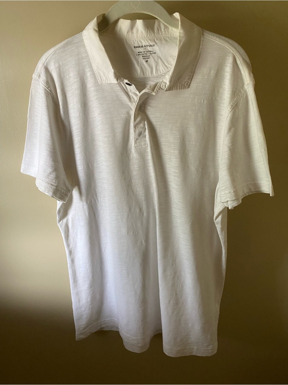 Banana Republic White Men’s Polo Shirt